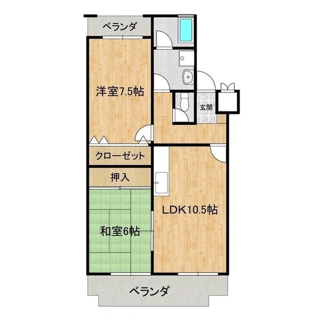 MERUMO(2LDK/2階)の間取り写真