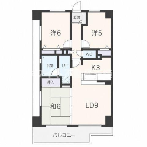 エスリード森ノ宮第3(3LDK/8階)の間取り写真