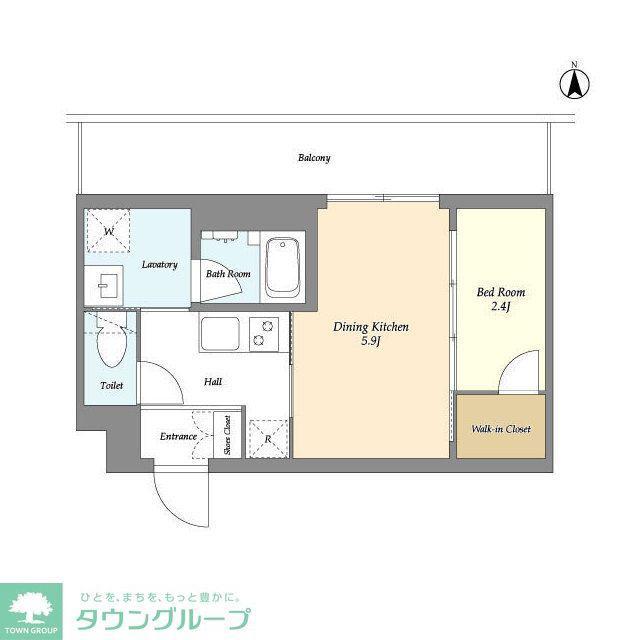 スタイリオ東品川(1DK/4階)の間取り写真