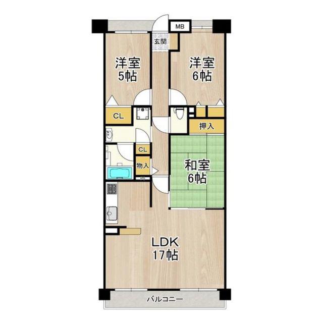 ソルプラーサ堺(3LDK/13階)の間取り写真