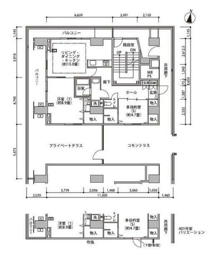 東雲キャナルコートCODAN16号棟(1SLDK/4階)の間取り写真