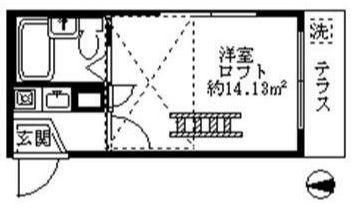 フェリス沼袋(1K/2階)の間取り写真
