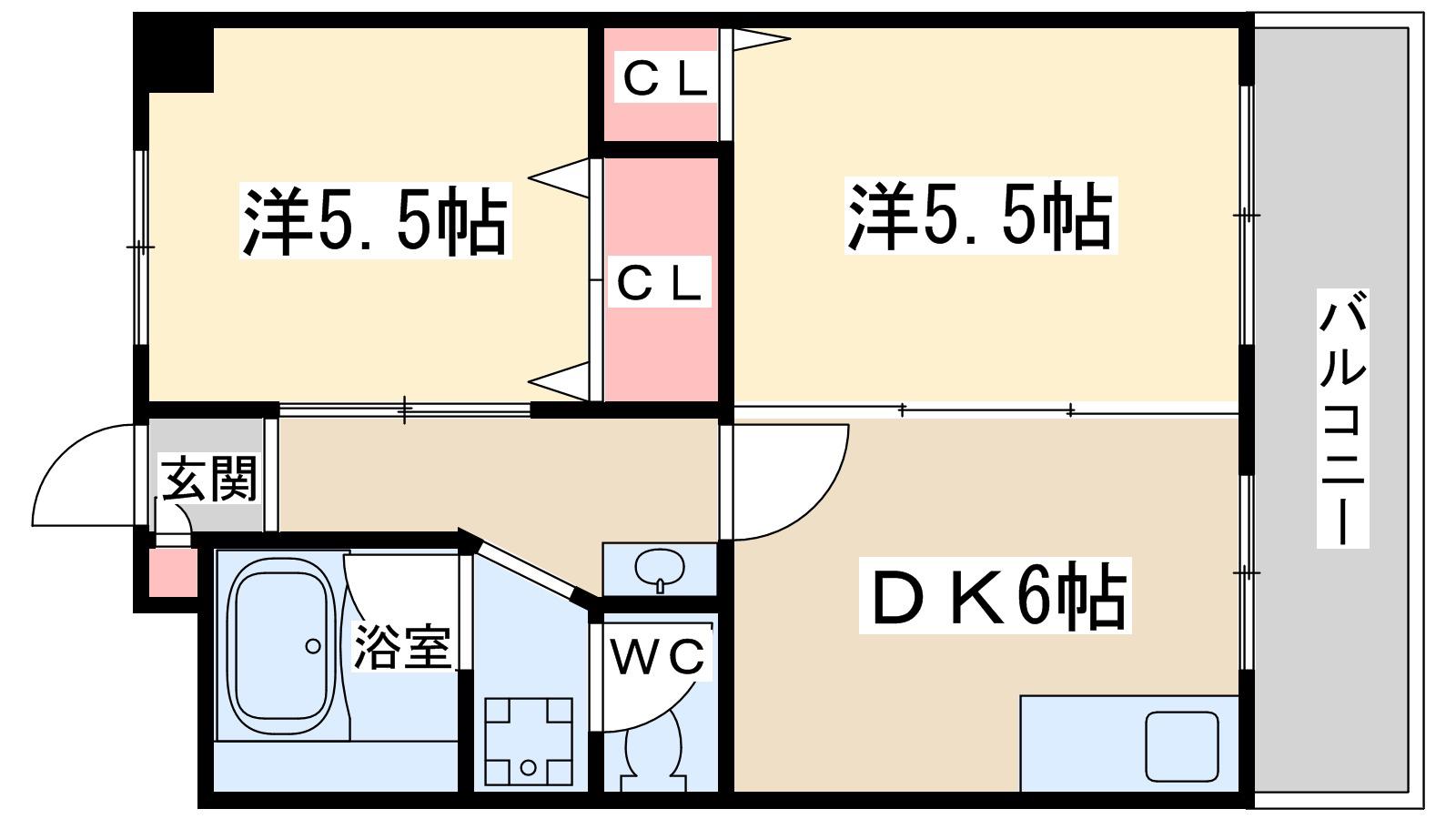 増田マンション(2DK/4階)の間取り写真