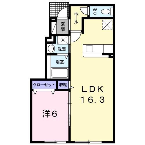 アニメートM(1LDK/1階)の間取り写真