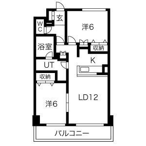 アーバンスクエアIII(2LDK/2階)の間取り写真
