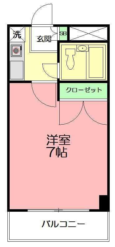 エコルフロンティアガーデン(1K/2階)の間取り写真