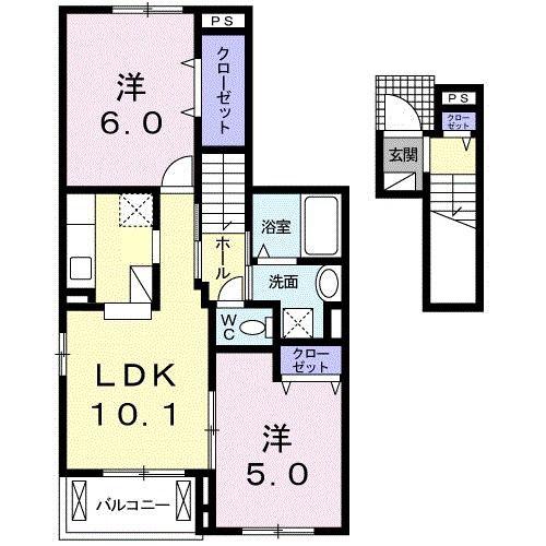 セイバリーブリーズ(2LDK/2階)の間取り写真