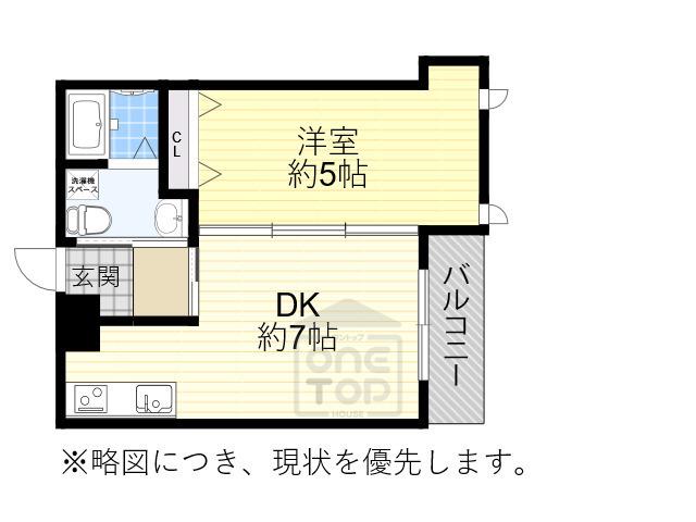 ジュエル曽根東(1DK/1階)の間取り写真