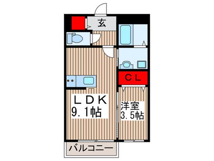 シャノワール(1LDK/2階)の間取り写真