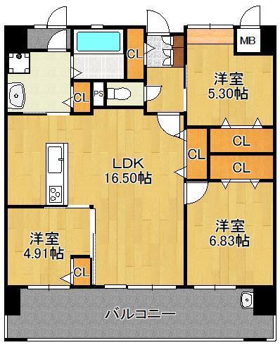 LEGEND157(3LDK/9階)の間取り写真