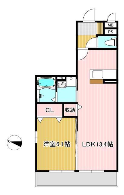 OTTS HIRO A(1LDK/1階)の間取り写真
