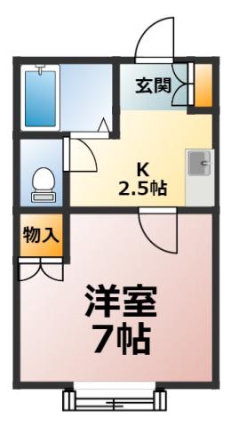 サンハイツ杉浦II(1K/2階)の間取り写真