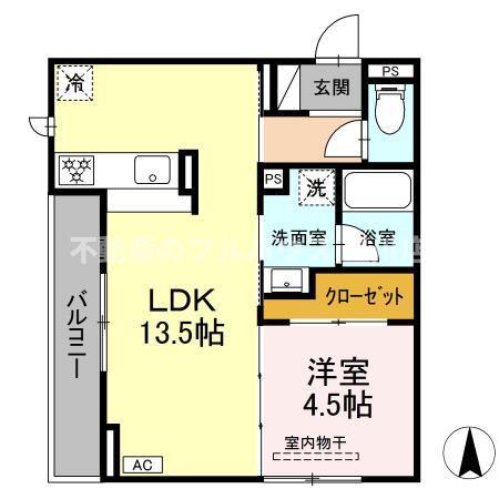 D-AVANCE西塚(1LDK/2階)の間取り写真