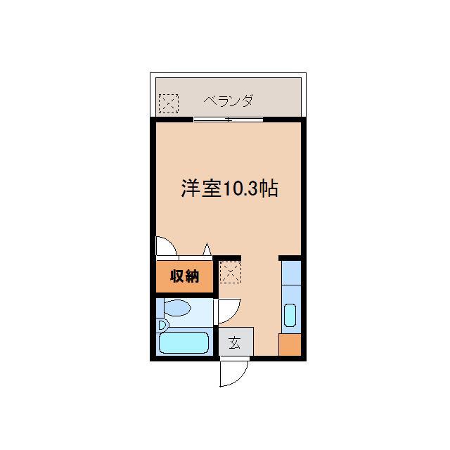 メゾンナリ(1K/6階)の間取り写真