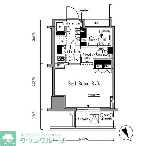 パークアクシス新板橋ウエスト(1K/5階)の間取り写真