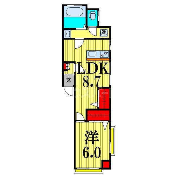 大河原ビル(1LDK/3階)の間取り写真