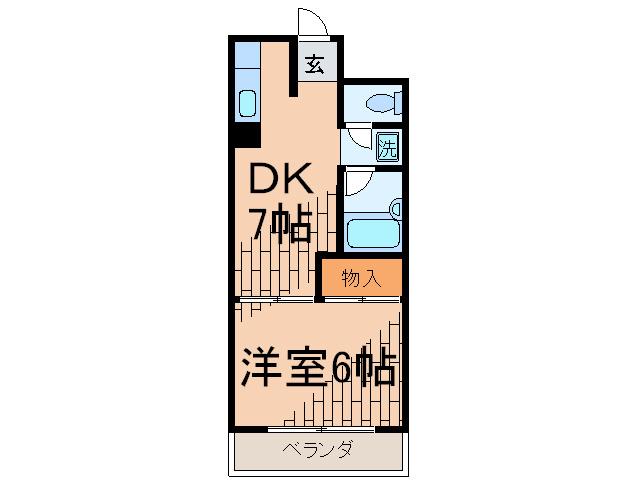 グレイス若林(1DK/1階)の間取り写真