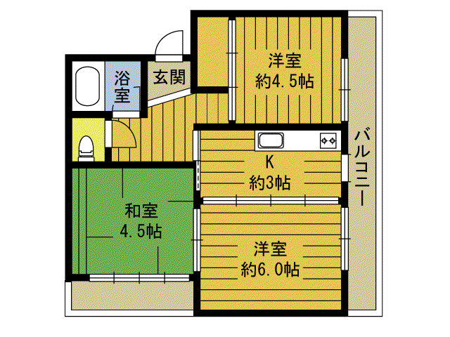 アベコーポ(3K/1階)の間取り写真
