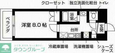 マ・メゾンはるひ野(1K/2階)の間取り写真