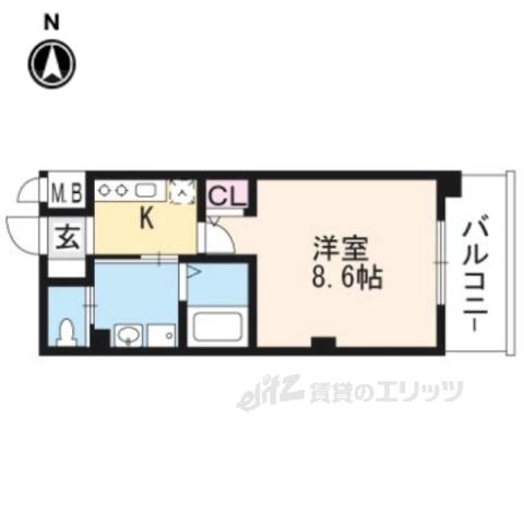 サムティ京都西大路(1K/5階)の間取り写真