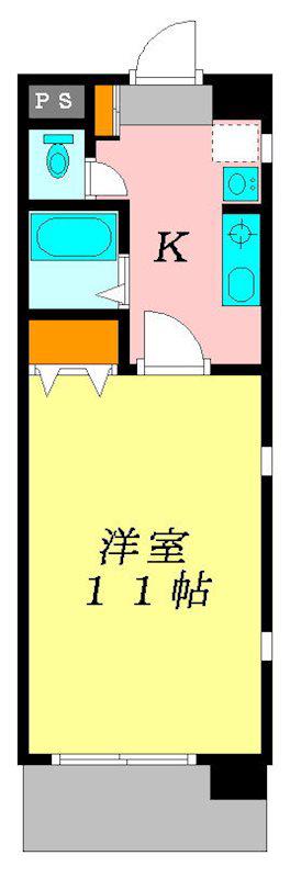 クイーン509(1K/7階)の間取り写真