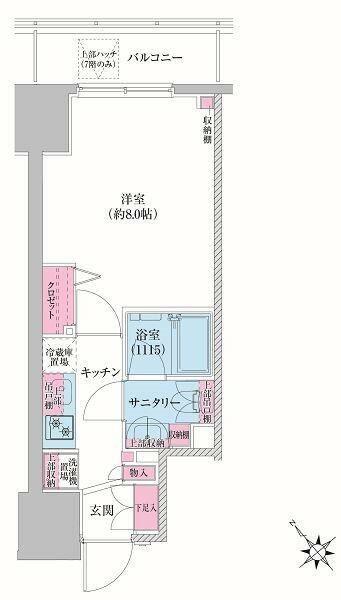 レジディア荻窪Ⅲ(1K/6階)の間取り写真