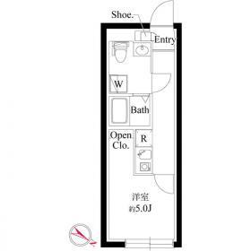 ル・クール渋谷本町(1K/3階)の間取り写真
