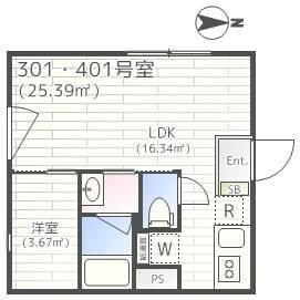 EMIREA(1LDK/3階)の間取り写真