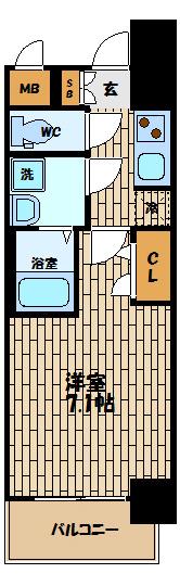 W-STYLE福島IIWISTARIA(1K/5階)の間取り写真