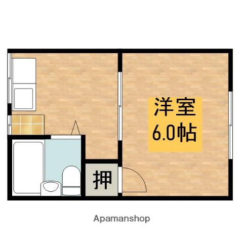 岩崎文化(1K/2階)の間取り写真