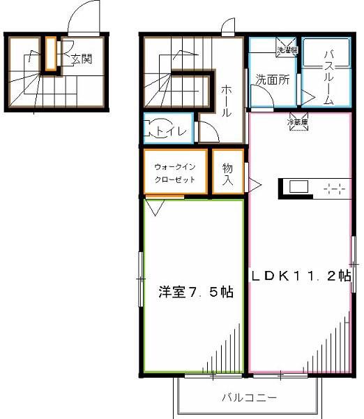 FICUS-RETUSA(1LDK/2階)の間取り写真