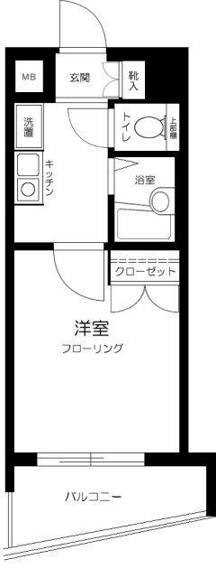 マイナビSTAYミライエ高円寺南5丁目(1K/4階)の間取り写真