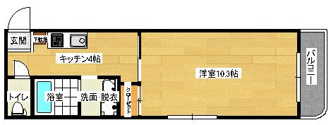 クレールIWAI(1K/2階)の間取り写真