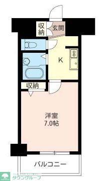 LASANTE錦糸町(1K/5階)の間取り写真