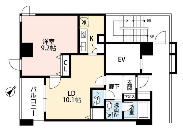 クレール中野(1LDK/12階)の間取り写真
