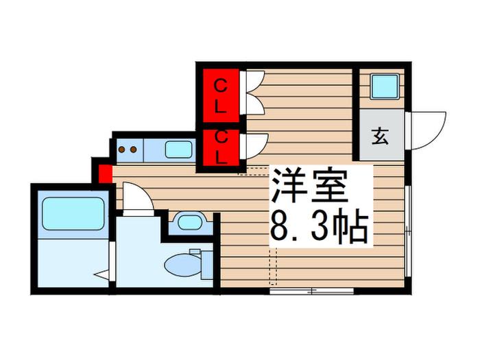 グリーム前原(ワンルーム/1階)の間取り写真