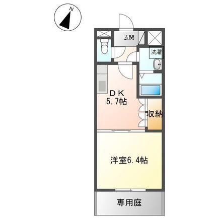 コンチェルト(1DK/1階)の間取り写真