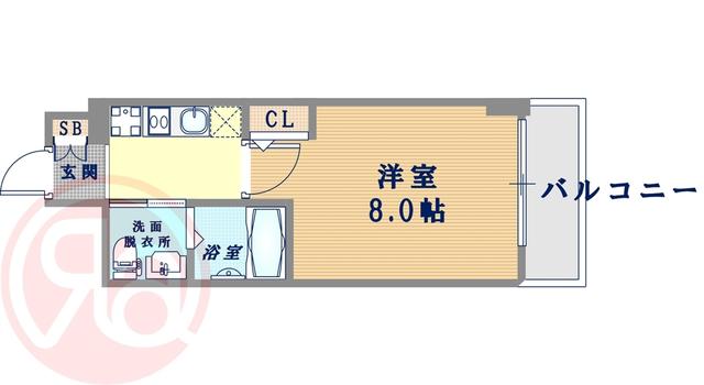 セレニテ本町グランデ(1K/14階)の間取り写真