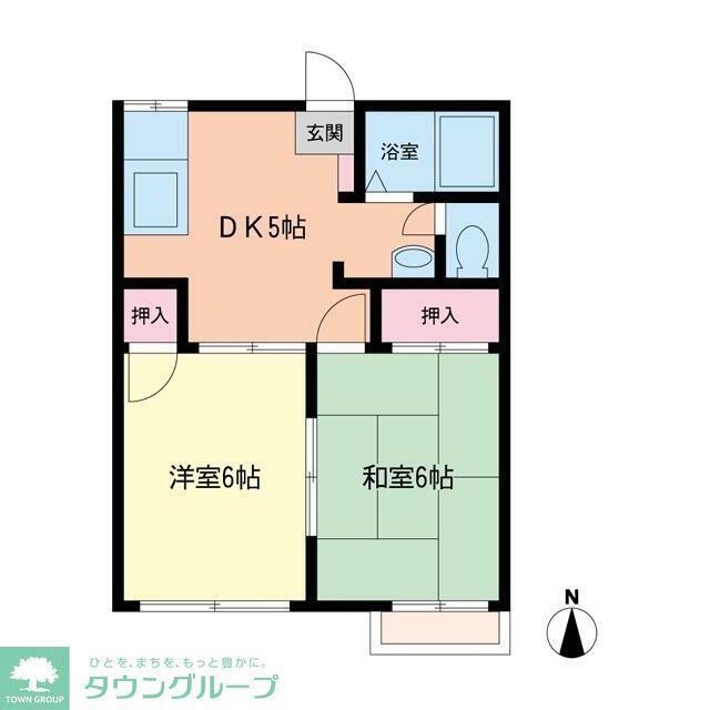 アイリスハイム(2DK/1階)の間取り写真