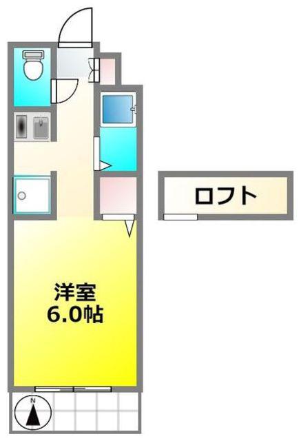 ハイツけやき5番館(ワンルーム/3階)の間取り写真