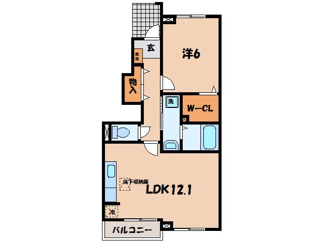パステルK(1LDK/1階)の間取り写真