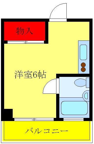 ホーメルツカサ(ワンルーム/2階)の間取り写真