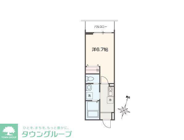 MELLAS西浦和V(1LDK/1階)の間取り写真