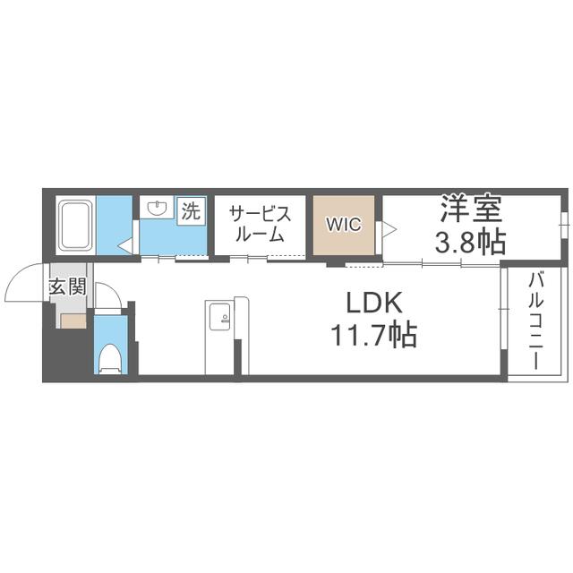 LIFEFIELD曰佐(1LDK/5階)の間取り写真