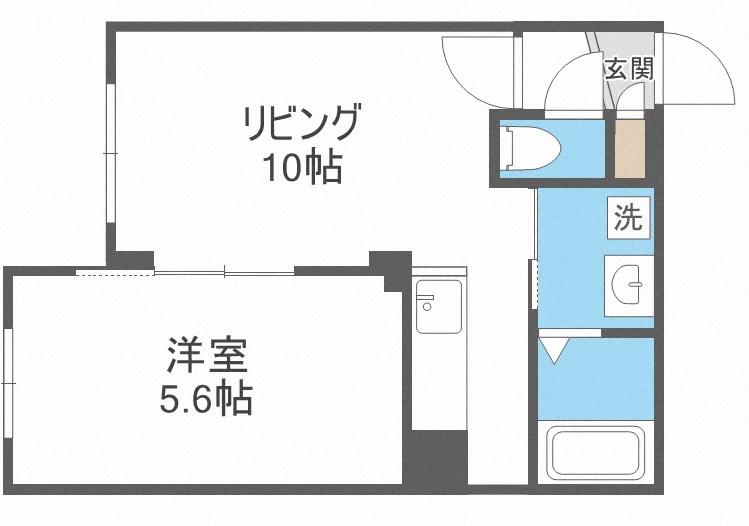 メゾンB&M(1LDK/2階)の間取り写真