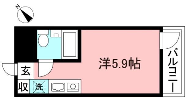 パークアベニュー府中(ワンルーム/1階)の間取り写真