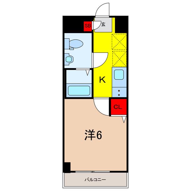 GENOVIAお花茶屋IISKYGARDEN(1K/4階)の間取り写真