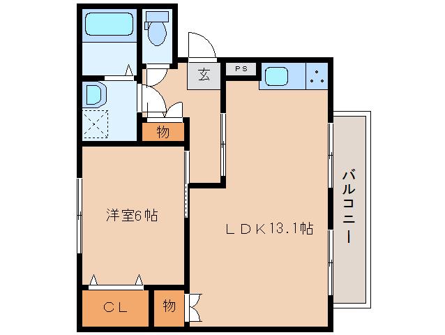 サンリブ橋本(1LDK/3階)の間取り写真