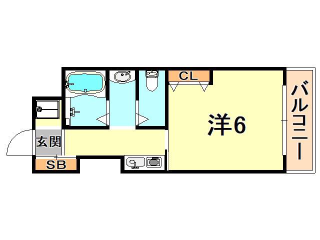 中山手ミオ壱番館(ワンルーム/2階)の間取り写真