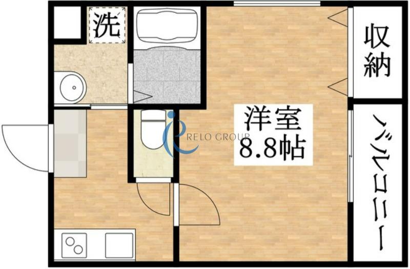 フジパレス喜連(1K/3階)の間取り写真